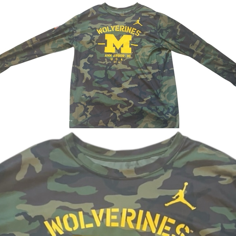 Jordan Green and Blue Camouflage Men's Shirt